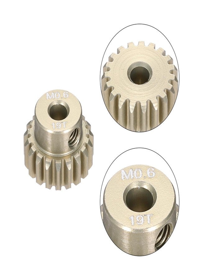 Rebower 5Pcs M0.6 Pinion Gear Set 18T 19T 20T 21T 22T for 3.175 mm Shaft Aluminium Alloy Pinion Gear with Screws for RC Motor - Image 3